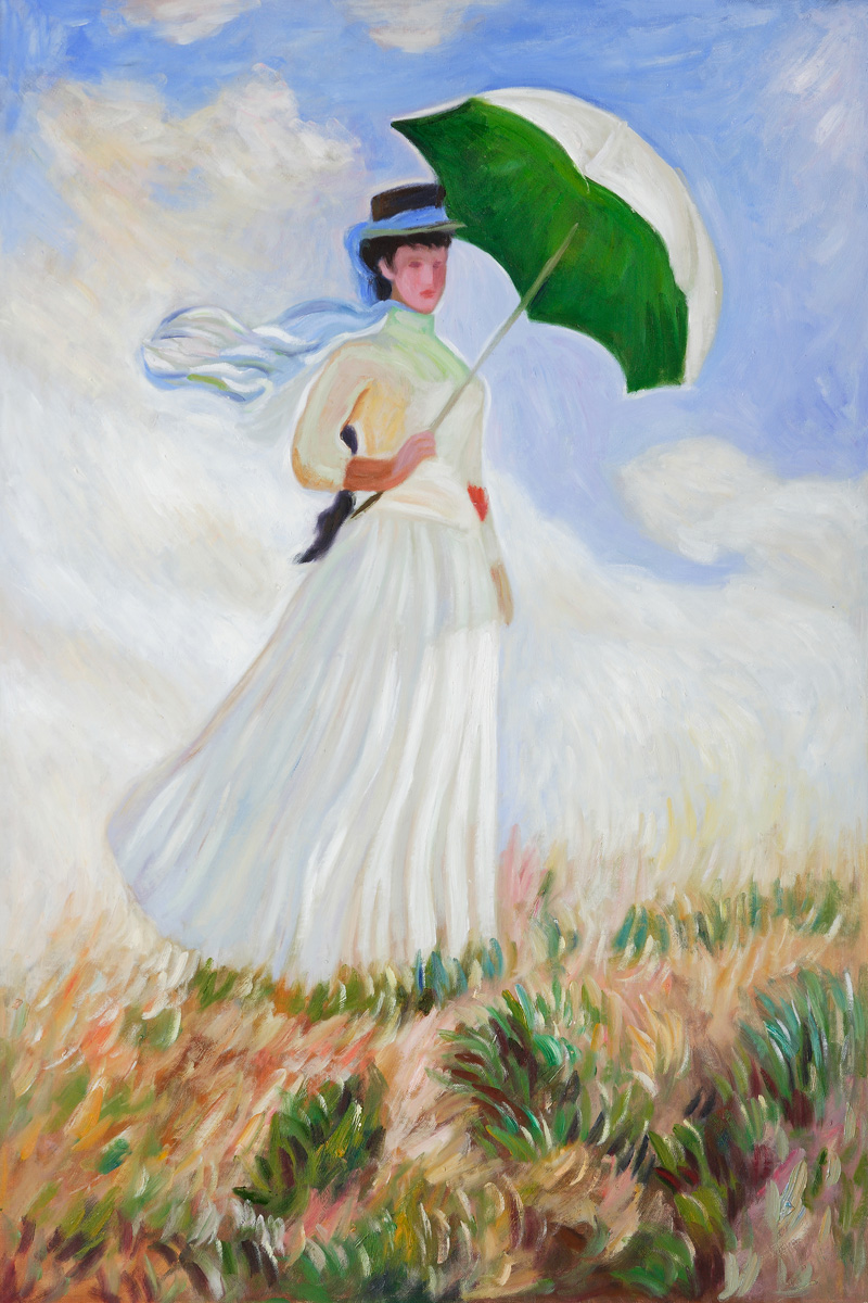 Woman with a Parasol (Facing Right) by Claude Monet
